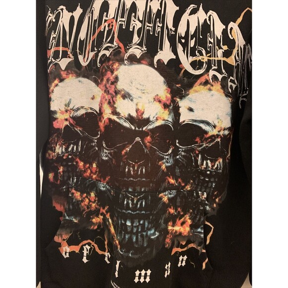 Boohoo Man Men's Graphic Print Sweatshirt Hoodie Size Small Black - Picture 6 of 16